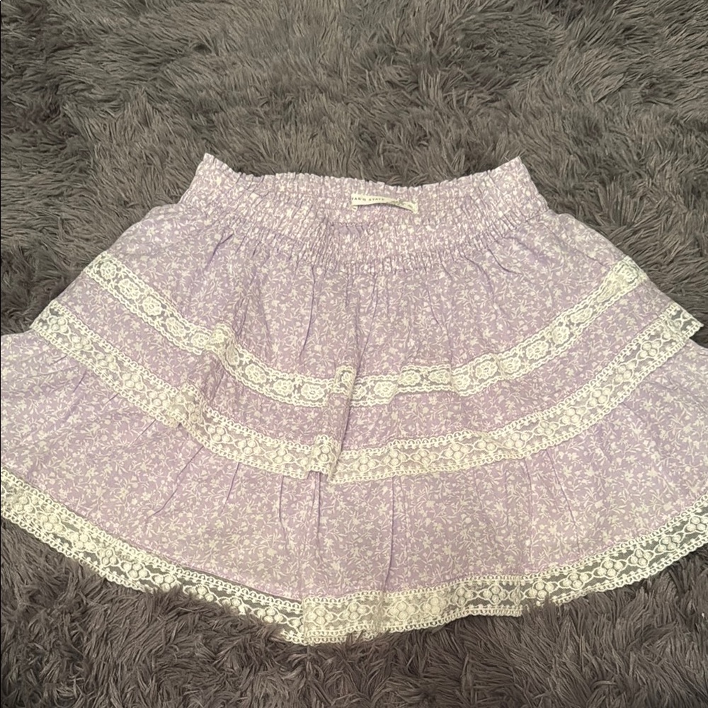 Lavender Lace Trim Skirt